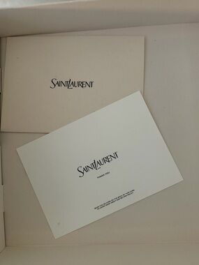 Saint Laurent Soft Cream Cashmere Scarf with Black Tag